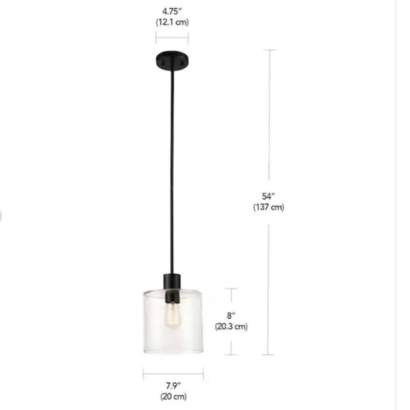 New Hampton Bay Sutton Glass Pendant Light - Picture 2 of 4